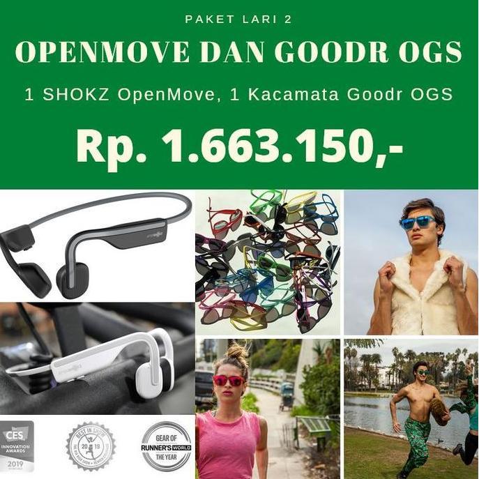 Paket Lari 2 - 1 Aftershokz OpenMove Bluetooth - 1 Goodr OGS Series