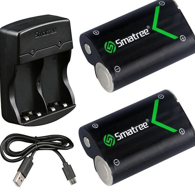 Smatree Battery Xbox One / One S (2-pack) & Dual Charger for Xbox One Xbox One S Xbox One X Xbox One
