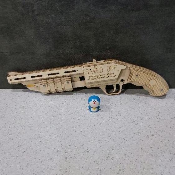 Mainan Puzzle Rakit Kayu Karet Rubber Band Gun DIY Woodworking Craft HOI