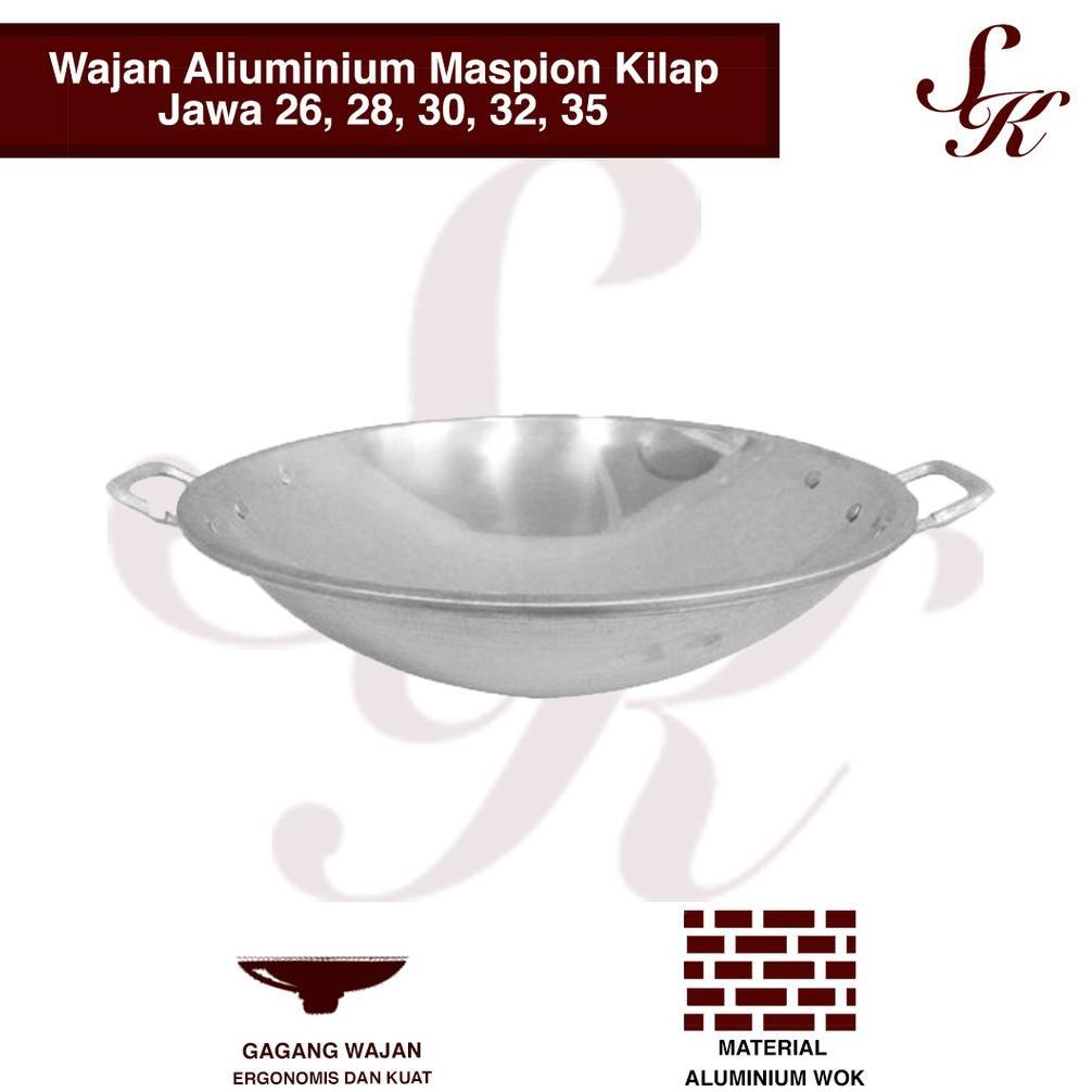 DISKON WAJAN ALUMINIUM MASPION KILAP JAWA ANEKA UKURAN 26/28/30/35/41 CM