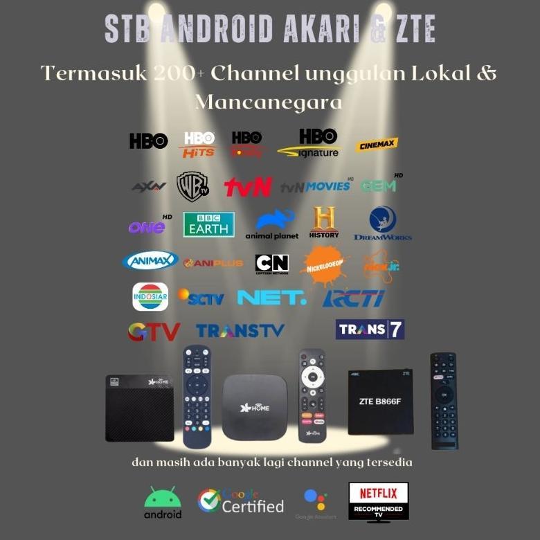 hot deals stb akari ax512 ax810 & zte b866f android tv box 4k google & netflix certified siap pakai