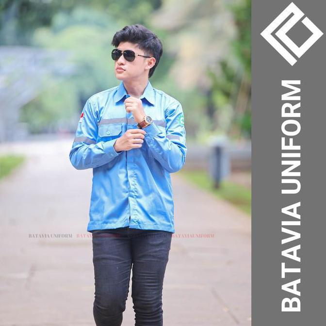 Termurah / Hot Sale Kemeja Safety K3 By Batavia Uniform - Baju Seragam Kerja Atasan Wearpack Lengan 