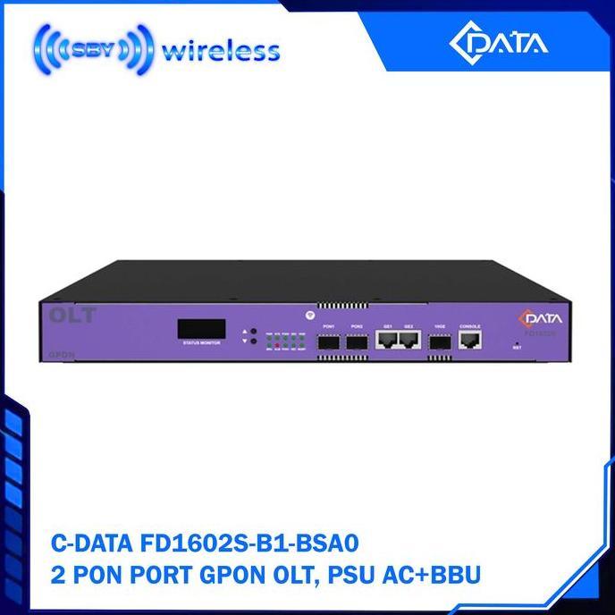 BEBAS ONGKIR - C-DATA FD1602S-B1 GPON OLT 2 PON port 2GE 1SFP+ cdata FD1602S 2port GPON
