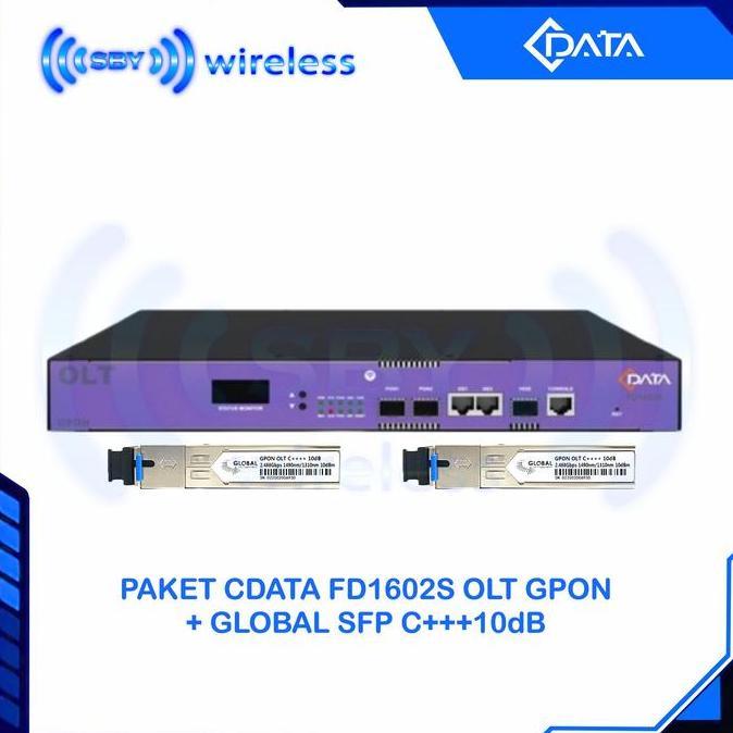 PAKET CDATA FD1602S OLT GPON + GLOBAL SFP C+++10dB