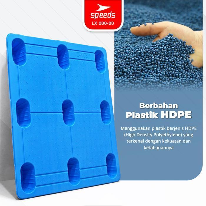 SPEEDS Palet Plastik HDPE Tebal 120x100x15cm Plastic Warehouse Pallet Kaki 9 Kuat Kokoh