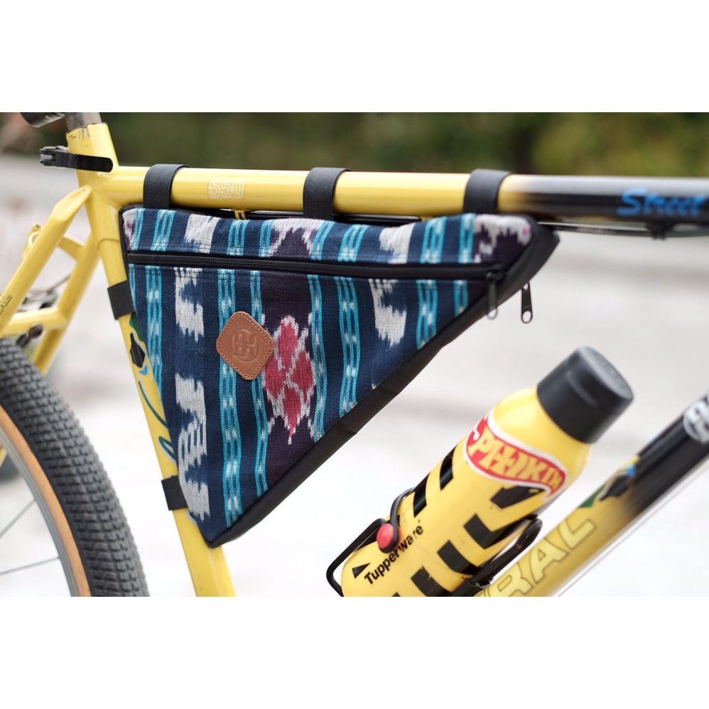 HOT SALE DKLASIK Tas Frame Bag Segitiga Sepeda Tenun Etnik Unik / Triangle Bicycle Bag