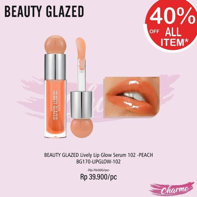 Ulipstik- (Ready & Ori) Beauty Glazed Lively Lip Glow Serum Pelembab Bibir Bg170