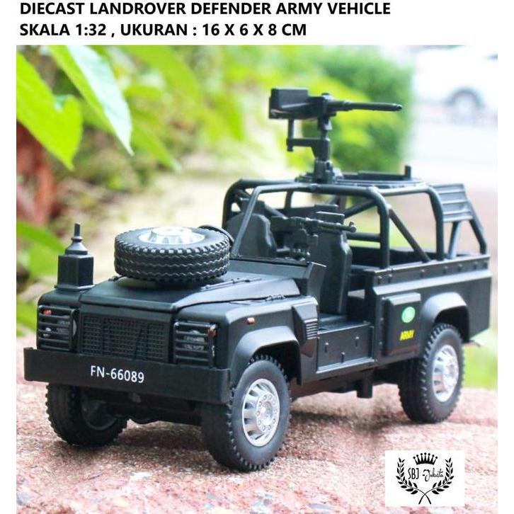 Ready Diecast Military Landrover defender army offroad vehicle Skala 1:32