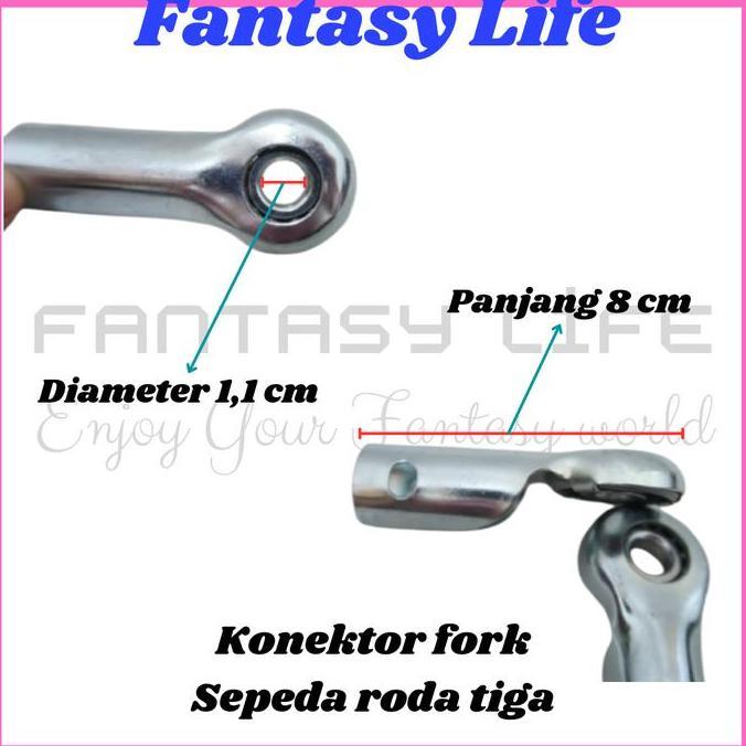 Ready Konektor plat besi adaptor tahanan ban depan ke fork sepeda roda tiga