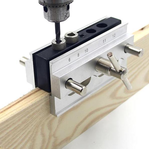 Woodworking Dowel Jig / Doweling Alat Bantu Bor / Locator Pelubang Penyambung Kayu Papan Plywood Dri