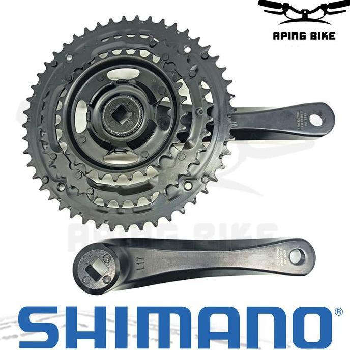 Ready Crank SHIMANO Tourney FC-TY501 3 Speed W/ Cover Gir Tengah Sepeda MTB