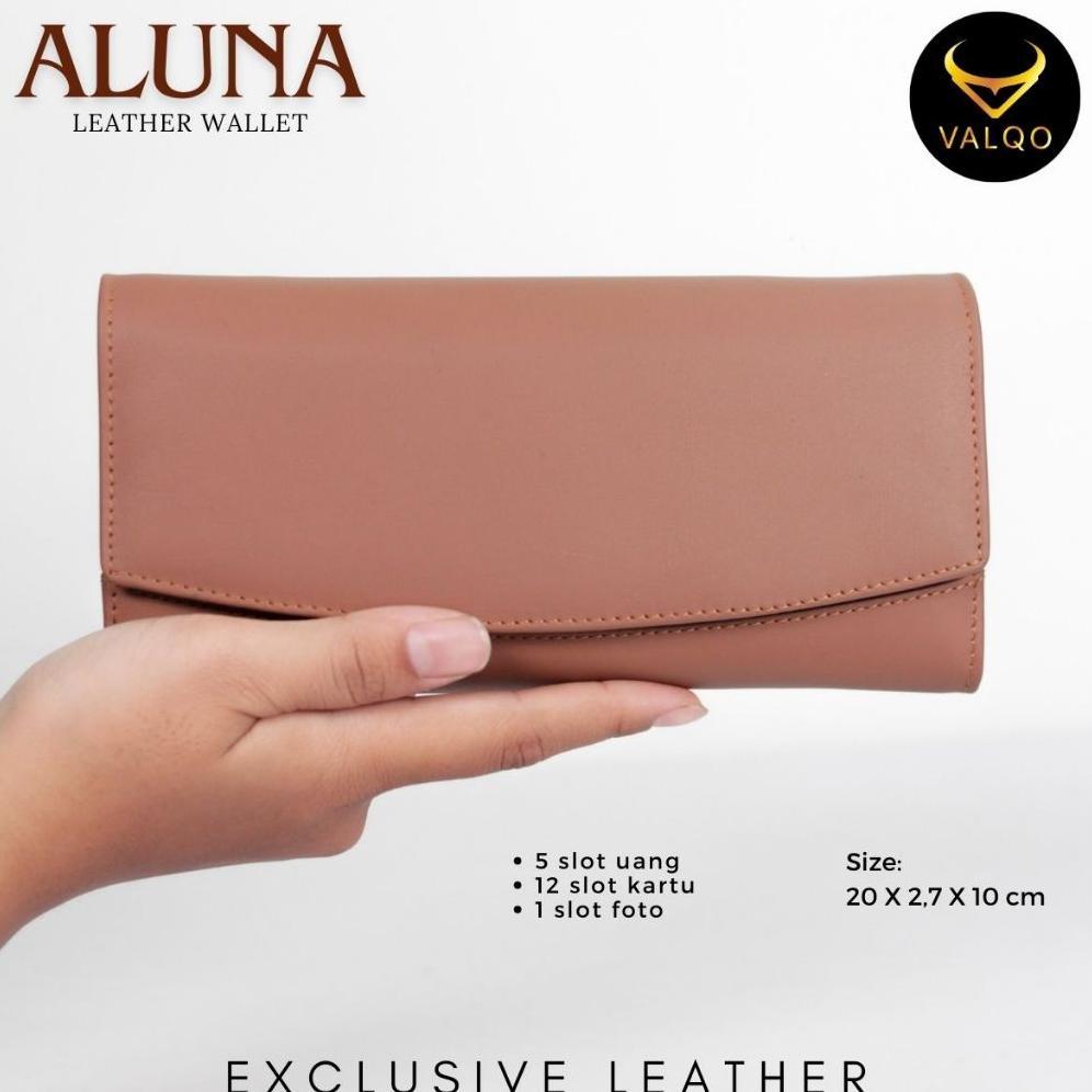 TERLARIS Valqo Aluna Dompet Kulit Kulit Sapi Dompet Wanita Perempuan Dompet Panjang Dompet Kartu