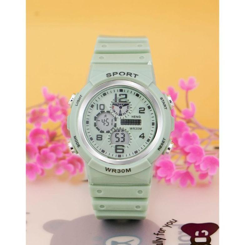 EXCLUSIVE (Cod)Jam Tangan Wanita Sport Digital WR30M Strap Rubber(Dikirim Jakarta)