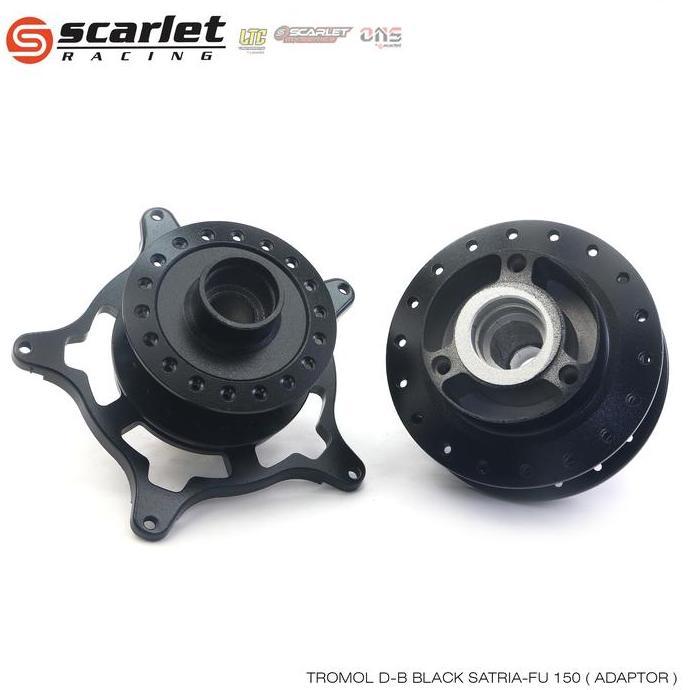 SCARLET RACING - TROMOL TROMBOL HUB MOTORCYCLE DEPAN BELAKANG SET MOTOR SATRIA FU ADAPTOR ORIGINAL D