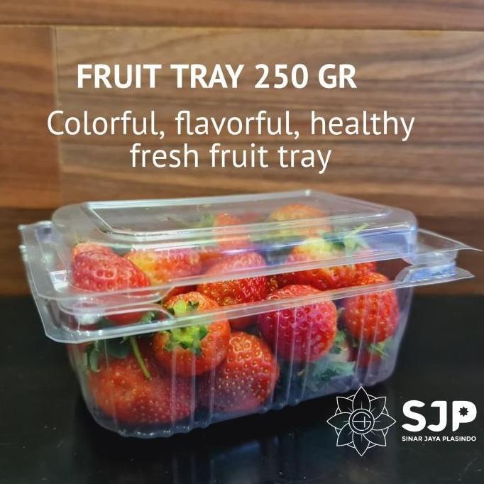 Mika buah strawberry 250 gr|Mika stroberi 250 gr ada pengunci
