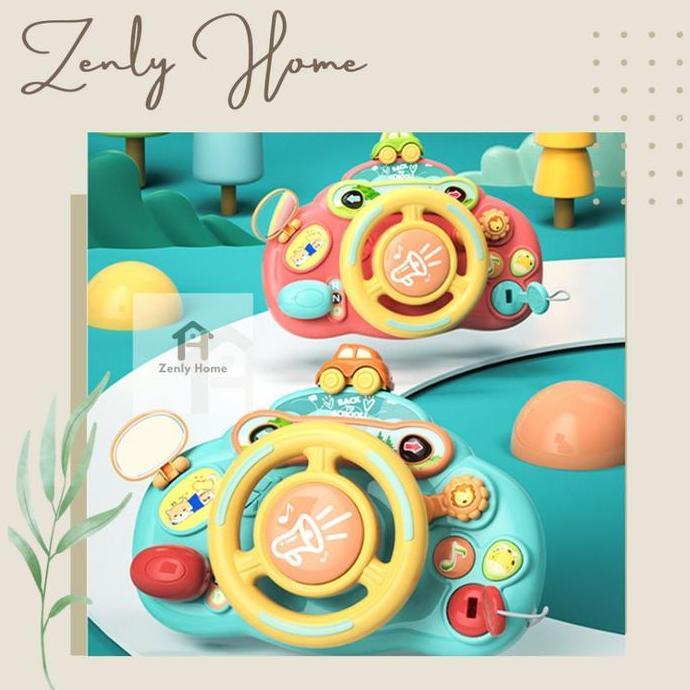 Zen018-Mainan Setir BABY Simulated Drive/Mainan Edukasi Musikal Setiran Mobil