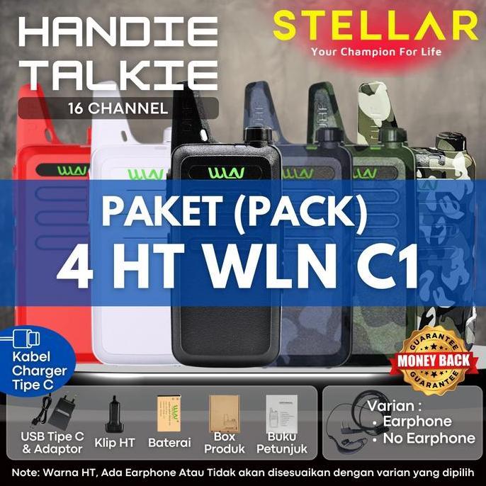 BIG SALE - Paket 4 HT WLN C1 Full Set UHF | Two Way Radio Handy Talky Walkie Talkie