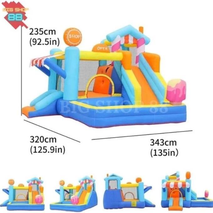 Mainan Anak Rumah Istana Balon Bouncy Jumping Castle Ice Cream Playground