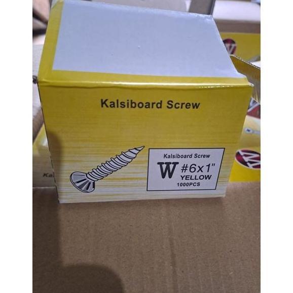 1000 pcs sekrup kalsiboard grc merk W ukuran 6x3/4 dan ukuran 6x1