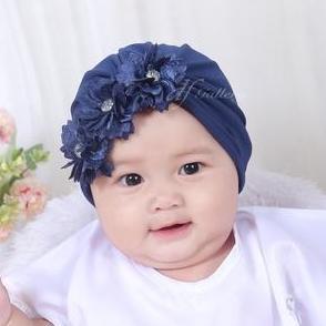 Turban Anak Bayi Perempuan Janeta dfGallery Bunga Permata Cantik