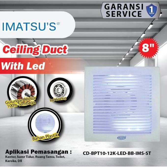 TERMURAH - Exhaust Fan LED Lightning 8" Kipas Angin Hexos Plafon Penghisap Udara