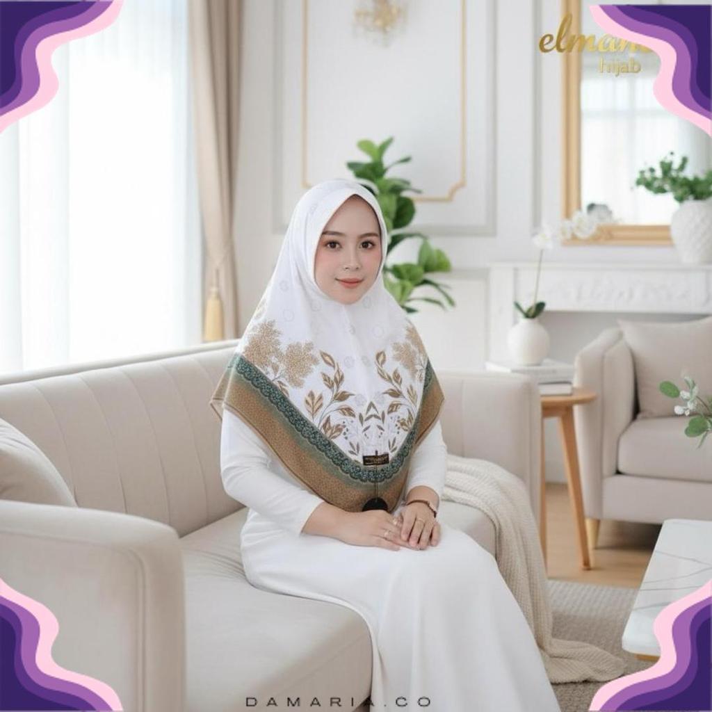 Hijab Instan Bergo Motif Bunga  Printing Jersey Zoya