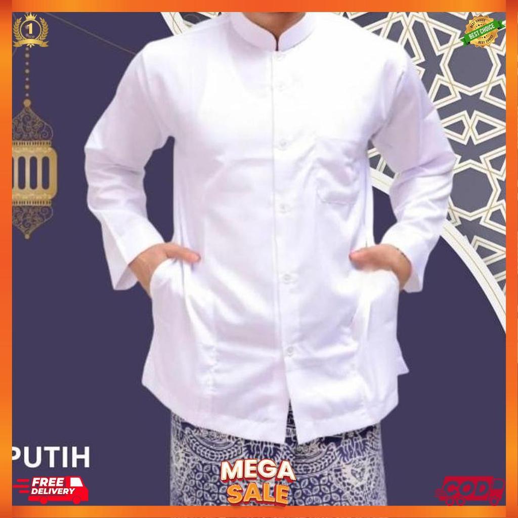 Baju Koko Model Habib Haibah Ammu Warna Putih Polos Tersedia Ukuran Jumbo Xxxxl Baju Koko Bahan Adem
