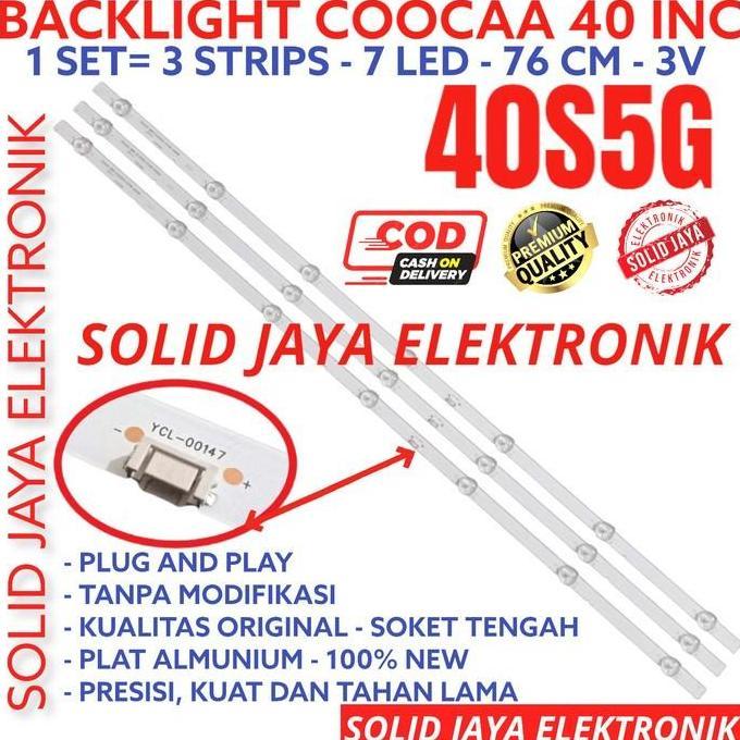 TERBARU - BACKLIGHT TV LED COOCAA 40 INC 40S5G 40S5 G 40S LAMPU BL 7K 7LED 7 KANCING 3V 3 VOLT KOKA 