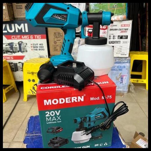 TERLARIS SPRAY GUN CAT CORDLESS MODERN M-75 1200ML/20V/ALAT SEMPROT CAT MOTOR MOBIL TEMBOK BATERAI B