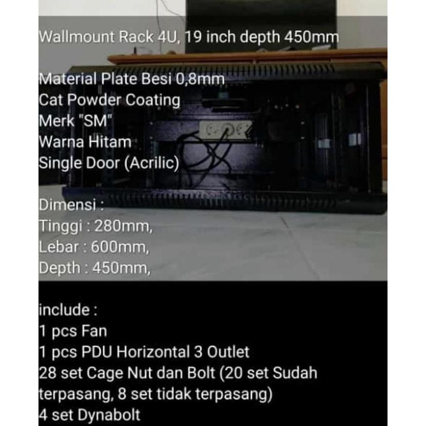 TERLARIS - Wallmount Rack 4u - wallmount rack server 4u