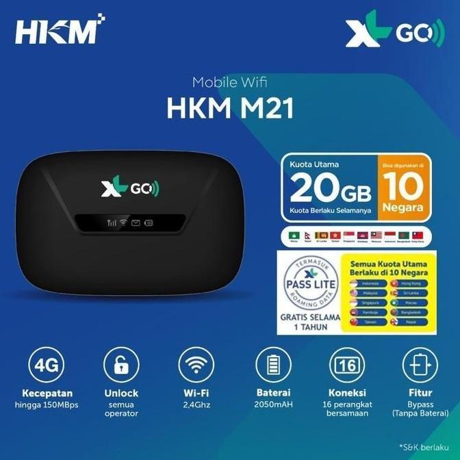 Mifi Modem Wifi 4G All Operator HKM001 Free Perdana XL GO IZI - ByPass