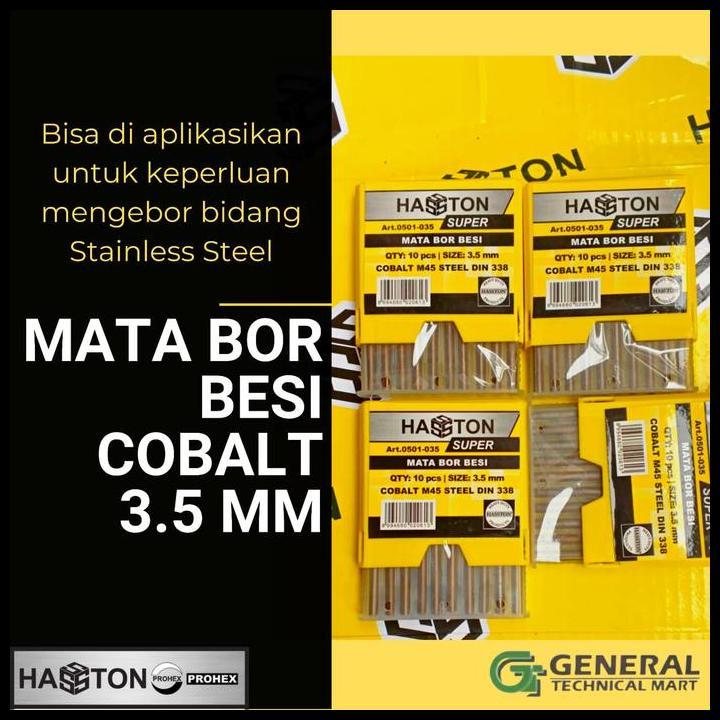 TERBARU HASSTON PROHEX MATA BOR BESI COBALT 3.5MM 0501-035 3.5 MM 