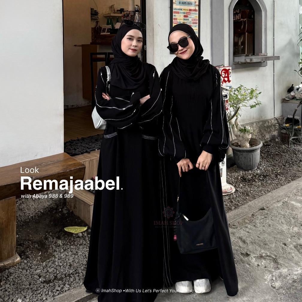 PALING DICARI Abaya Hitam Turkey Gamis Syari Muslimah Bahan Jetblack Hitam Kombinasi Mutiara Imah Sh