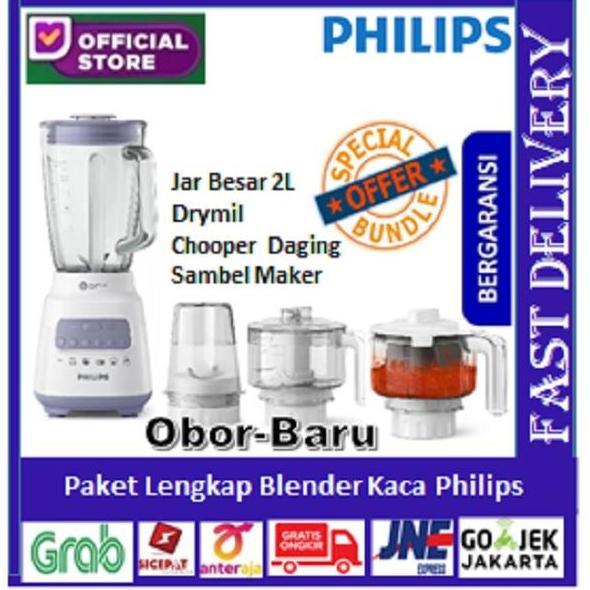 Paket Blender Philips Kaca HR2222 + Chopper Daging + Sambel Maker