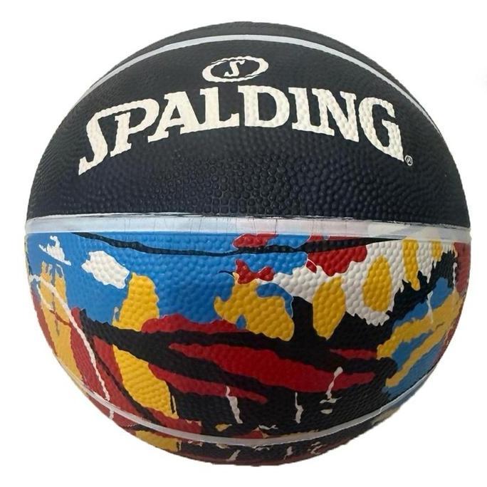 Bola Basket Basketball Spalding Graffiti Warna Rubber Size 7 Bonus Pentil Jaring