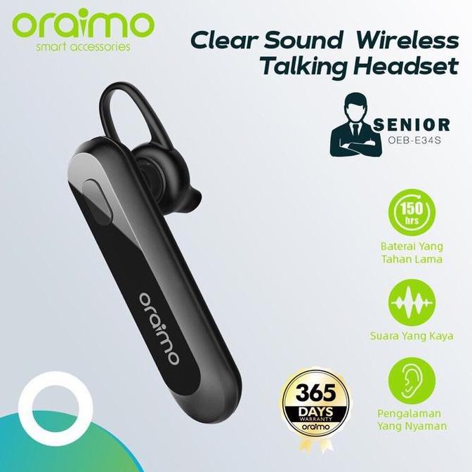 Oraimo Senior Talking Bluetooth Headset Wireless Earphone Handsfree