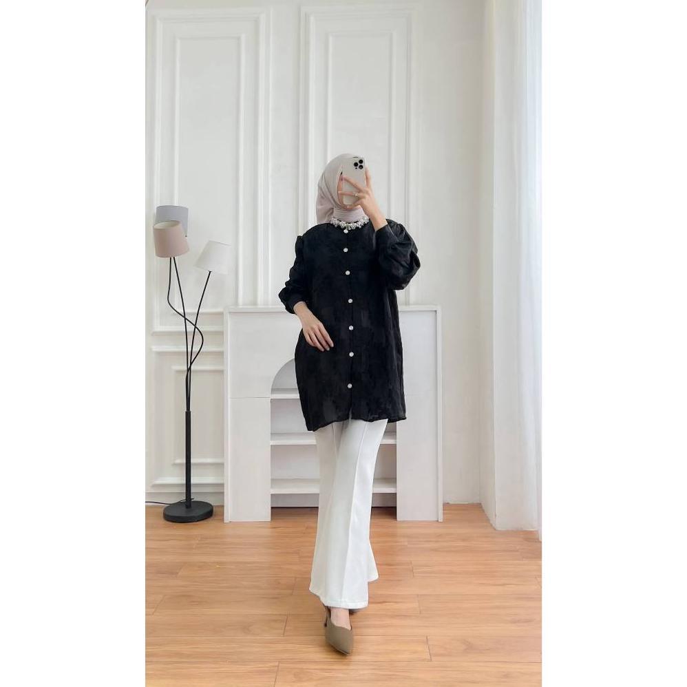 CUMA HARI INI Outer Pesta Soft Organza Transparan Motif Bunga - FLOYA OUTER TUNIC