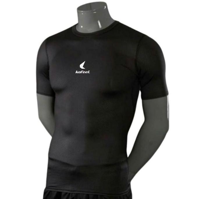 Kafeel - Set Baju Olahraga Lengan Pendek Legging Panjang Dan Celana Pendek Sport Gym Outdoor Slim-Fi