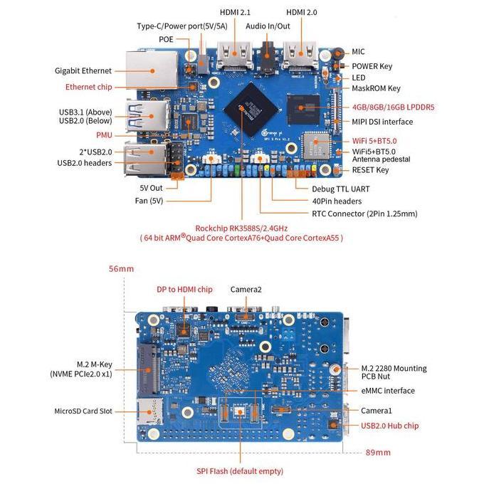Orange Pi 5 Pro - 4Gb Ram