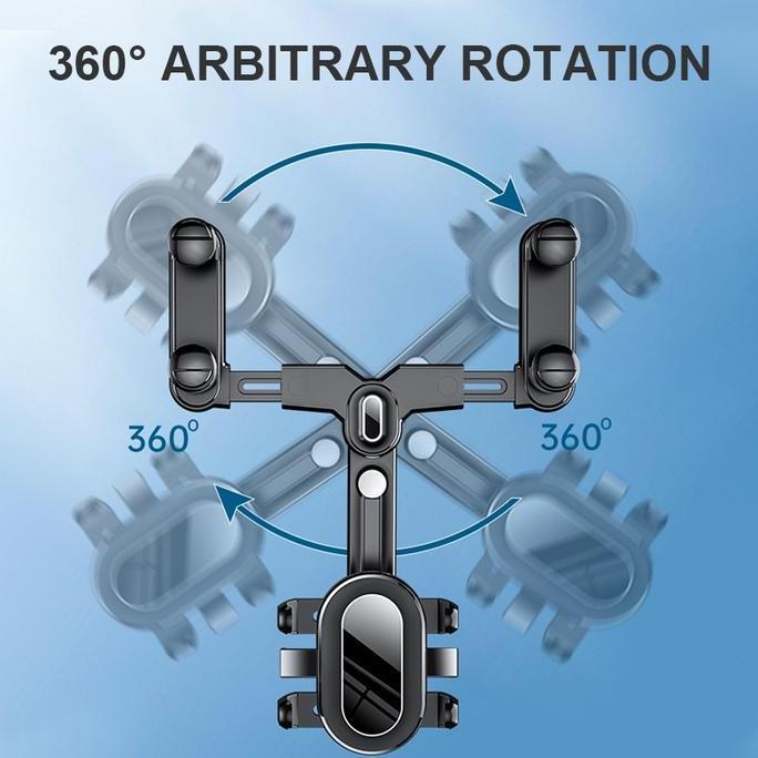 Promo Holder Hp Jepit Kaca Spion Tengah Mobil Gen 7 Phone Holder Model Cengkram Flexible Rotation 36