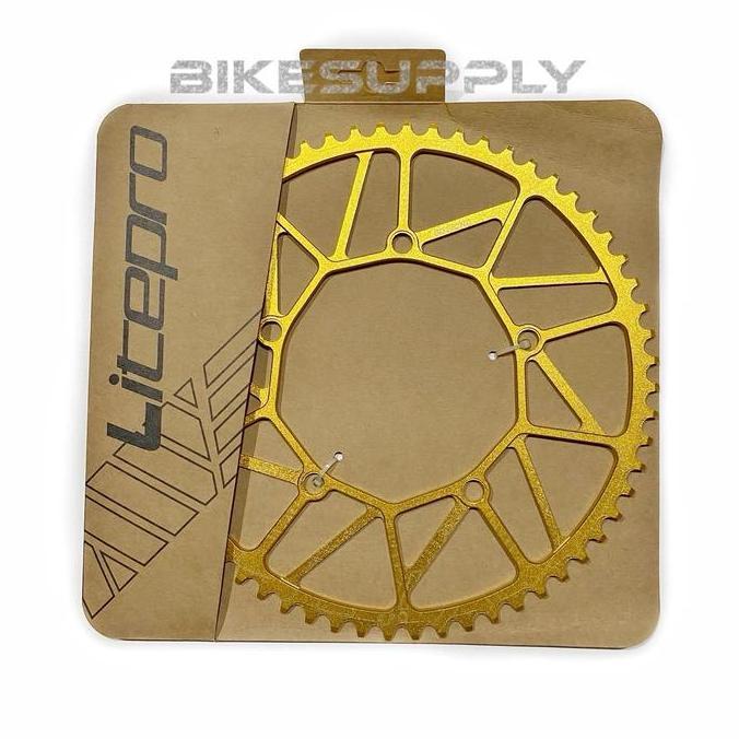 Promo Chainring / Chain Ring Crank Piringan Sepeda Merk Litepro Warna Emas Gold Jaring 54T 56T 60T A