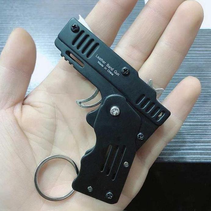 Mainan Pistol Karet Gelang Foldable Rubber Band Gun