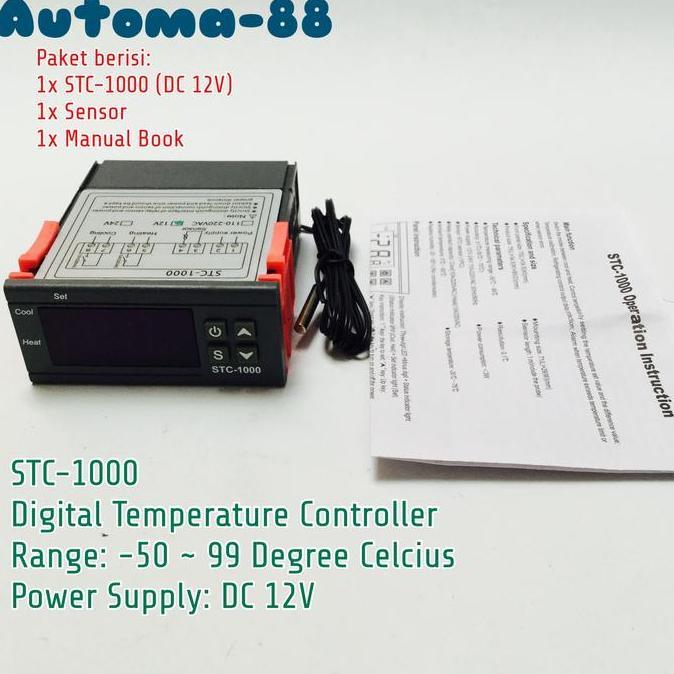 Mjerni- Stc-1000 12Vdc Thermostat Digital Temperatur Kontrol Dc 12V Stc1000