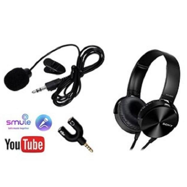 Paket Youtuber Vloger Lengkap 8 Mic Clip On Headphone Sony / JBL Aux