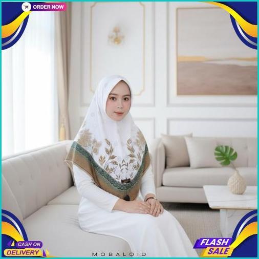 Hijab Instan Bergo Motif Bunga  Printing Jersey Zoya