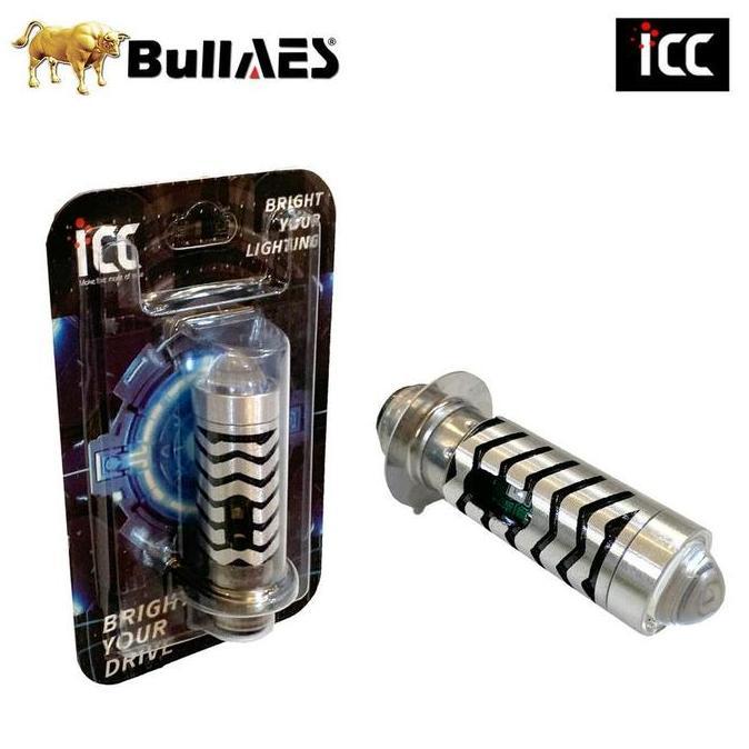 Lampu Motor LED H6 Laser Devil Eye Biru Stroom Merk BULLAES