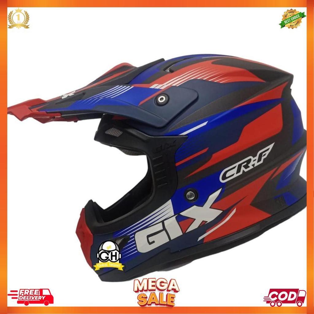 Helm Cross Gix Cross Motif Cr-F Gunmet Doff Red Jpx Cross [H2]