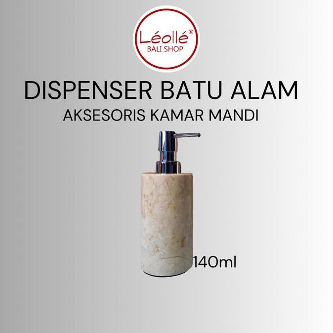 Leolle Bali Botol Soap Dispenser Marmer Asli 140ml | Tempat Sabun Cair Cuci Tangan Mewah | Aksesoris