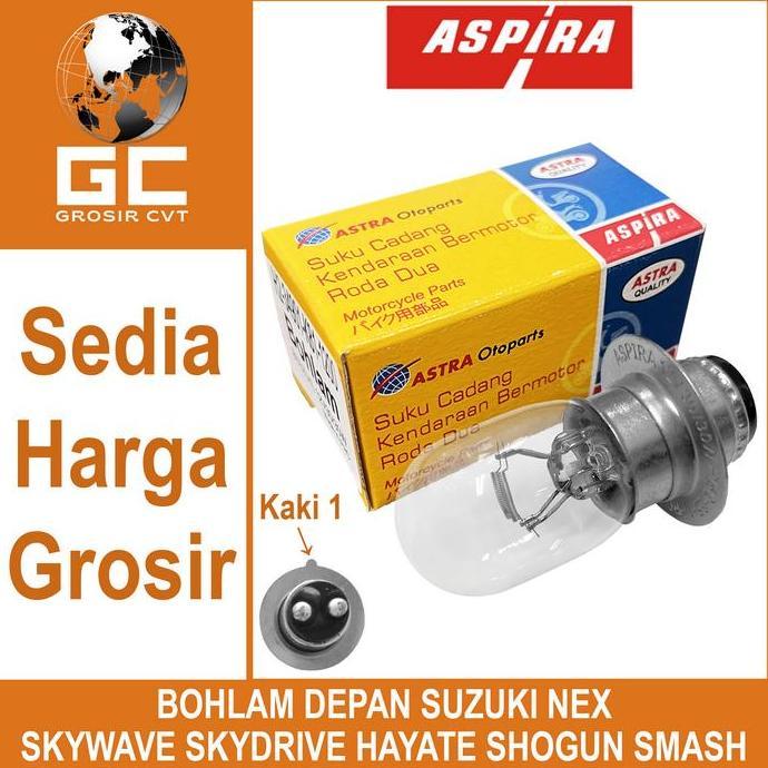 Lampu Bohlam Depan Motor Nex Spin Satria Shogun Smash 12V 30W Aspira