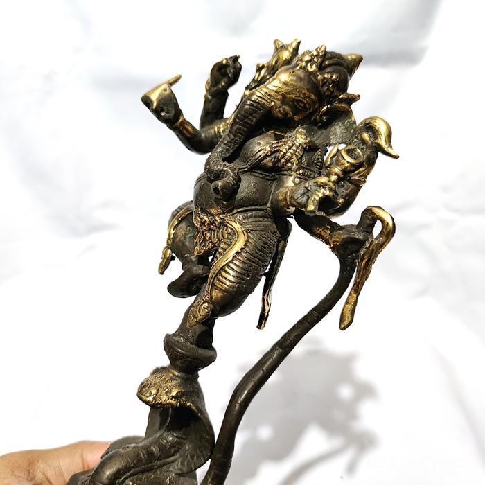 Patung Ganesha logam kuningan